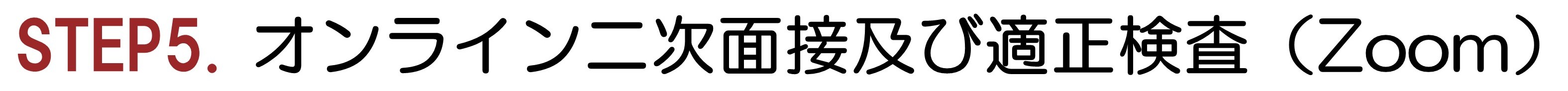 STEP5. オンライン二次面接及び適正検査（Zoom）